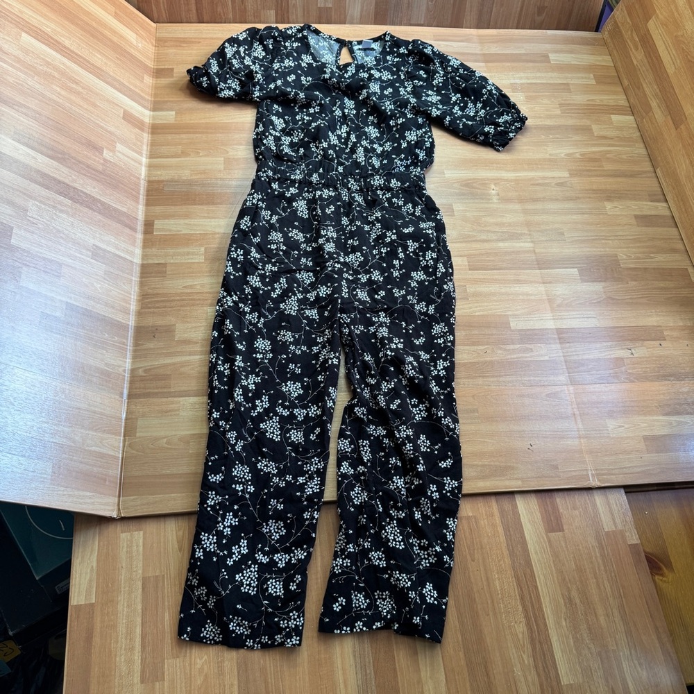 Nordstrom black one piece jumpsuit short sleeve size 8/10
